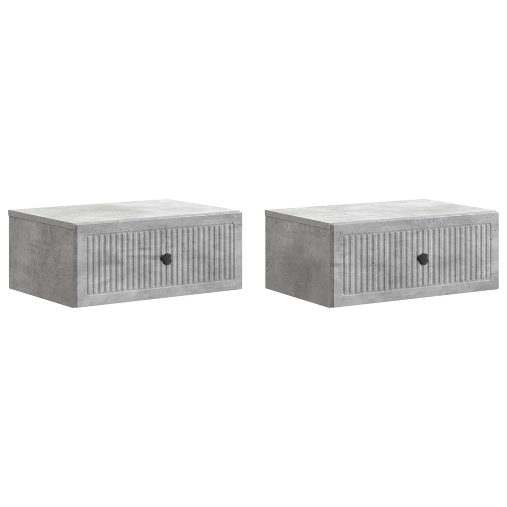 Nachttisch 2 pcs Betongrau 49 x 34,5 x 20 cm Holzwerkstoff