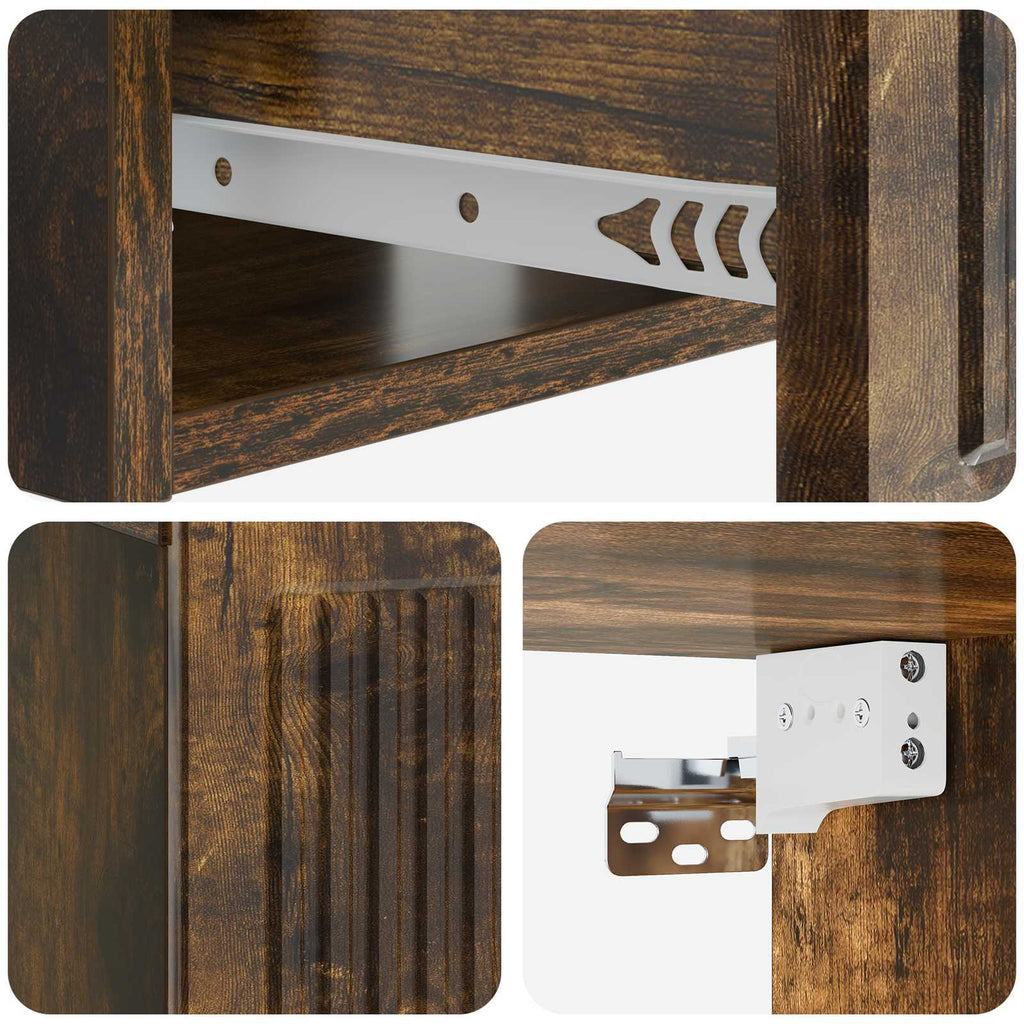 Nachttisch 2 pcs Geräucherte Eiche 49 x 34,5 x 20 cm
