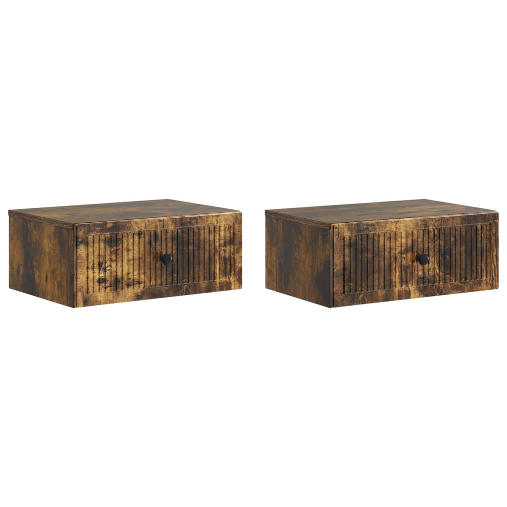 Nachttisch 2 pcs Geräucherte Eiche 49 x 34,5 x 20 cm