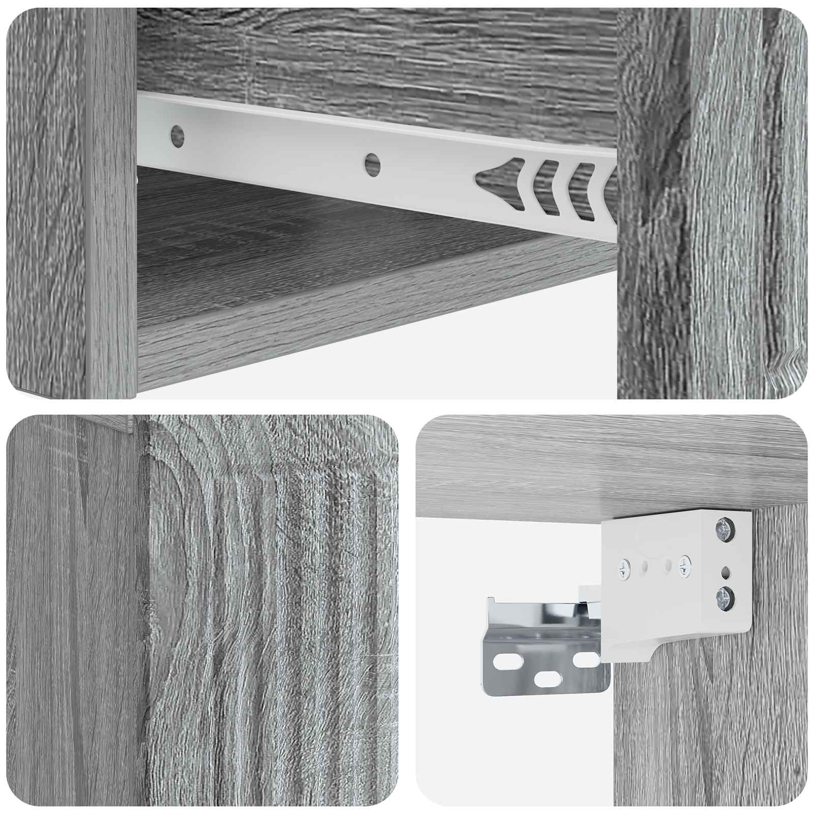 Nachttisch Graues Sonoma 49 x 34,5 x 20 cm Holzwerkstoff