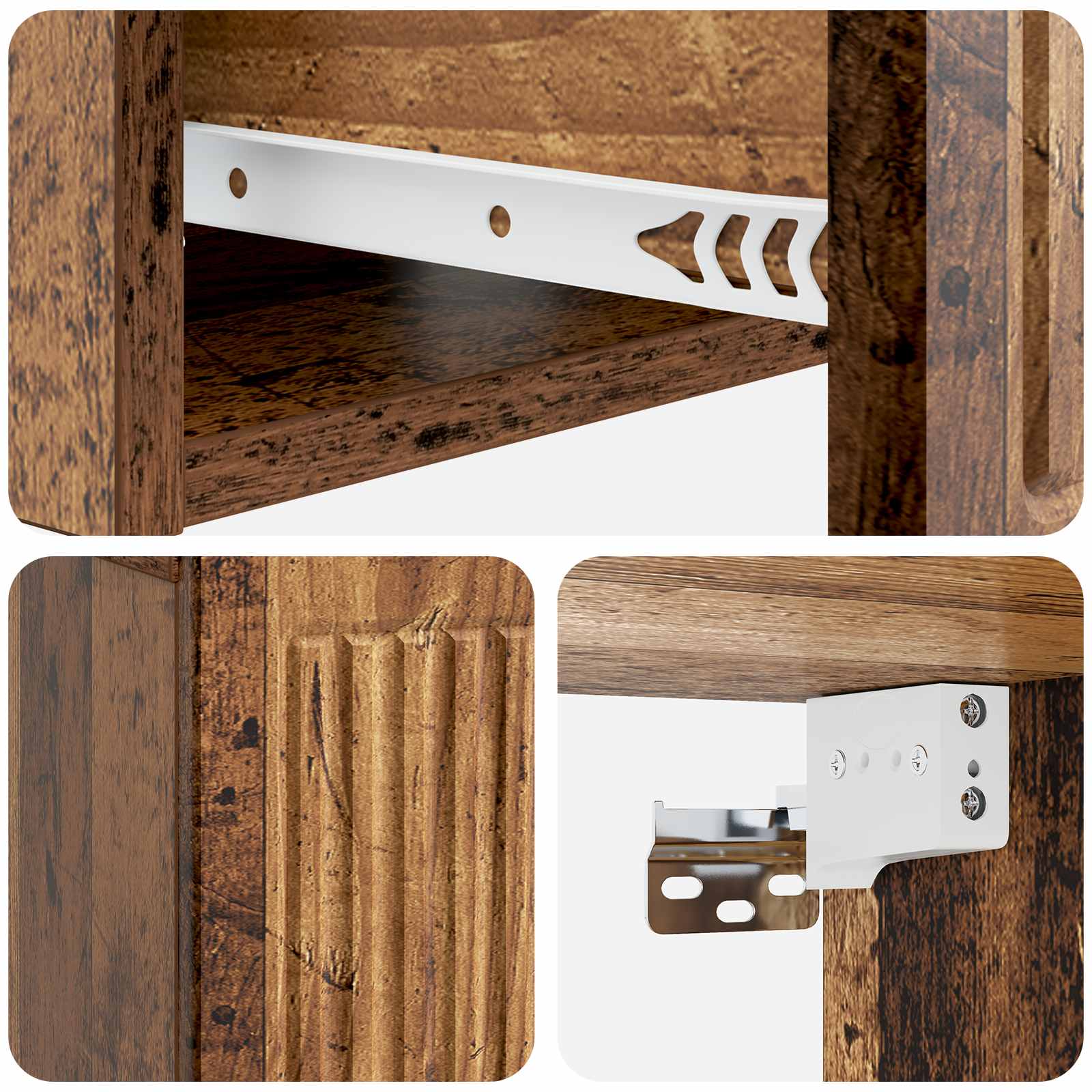 Nachttisch 2 pcs Altholz 49 x 34,5 x 20 cm Holzwerkstoff