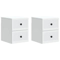 Wandmontierter Nachttisch 2 pcs Weiß 33 x 34,5 x 40 cm