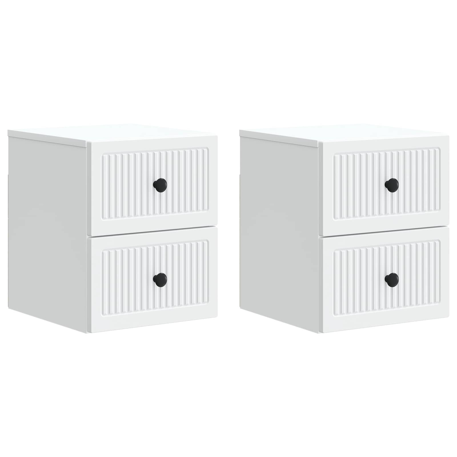 Wandmontierter Nachttisch 2 pcs Weiß 33 x 34,5 x 40 cm