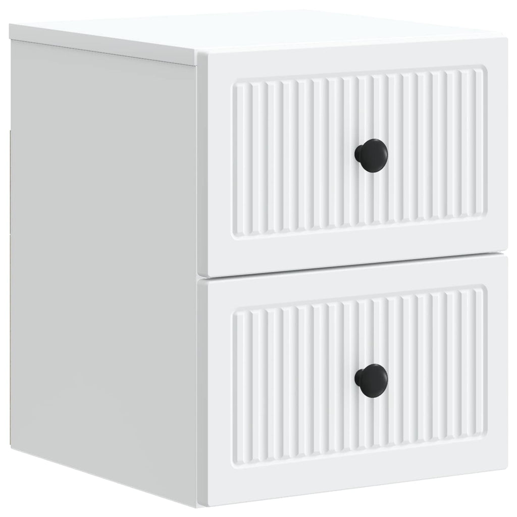 Wandmontierter Nachttisch 2 pcs Weiß 33 x 34,5 x 40 cm
