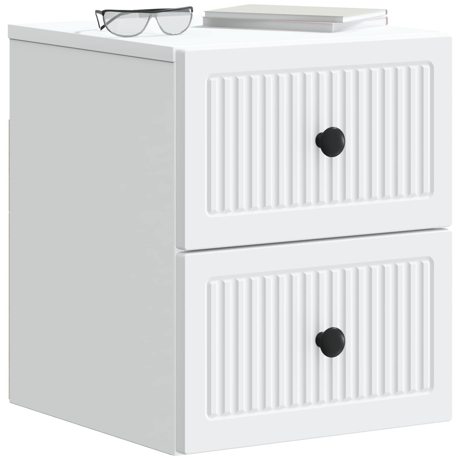 Wandmontierter Nachttisch 2 pcs Weiß 33 x 34,5 x 40 cm