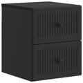 Wandmontierter Nachttisch Schwarz 33 x 34,5 x 40 cm