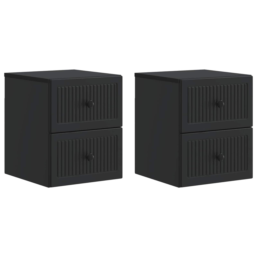 Wandmontierter Nachttisch 2 pcs Schwarz 33 x 34,5 x 40 cm