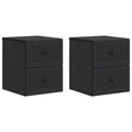 Wandmontierter Nachttisch 2 pcs Schwarz 33 x 34,5 x 40 cm