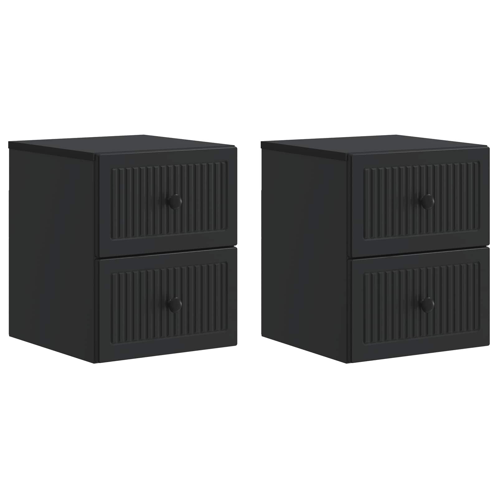 Wandmontierter Nachttisch 2 pcs Schwarz 33 x 34,5 x 40 cm