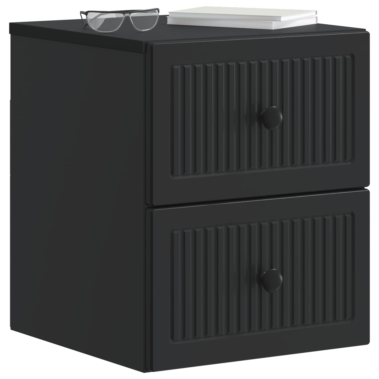 Wandmontierter Nachttisch 2 pcs Schwarz 33 x 34,5 x 40 cm