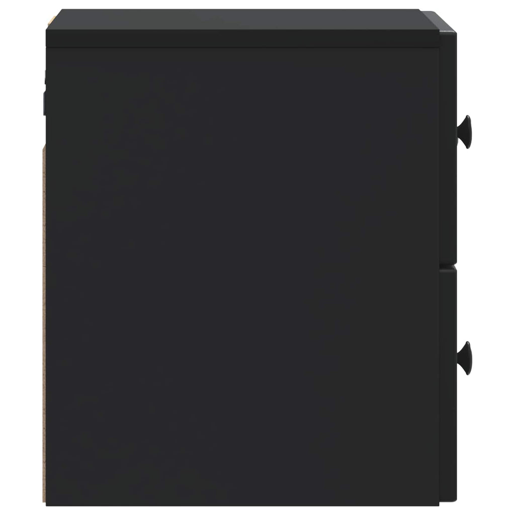 Wandmontierter Nachttisch 2 pcs Schwarz 33 x 34,5 x 40 cm