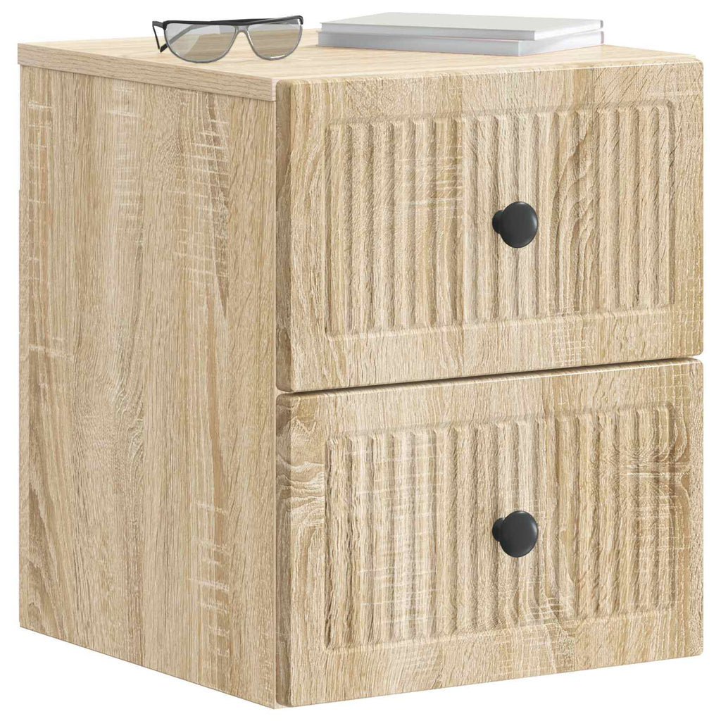 Wandmontierter Nachttisch Sonoma-Eiche 33 x 34,5 x 40 cm