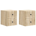 Wandmontierter Nachttisch 2 pcs Sonoma-Eiche 33 x 34,5 x 40 cm