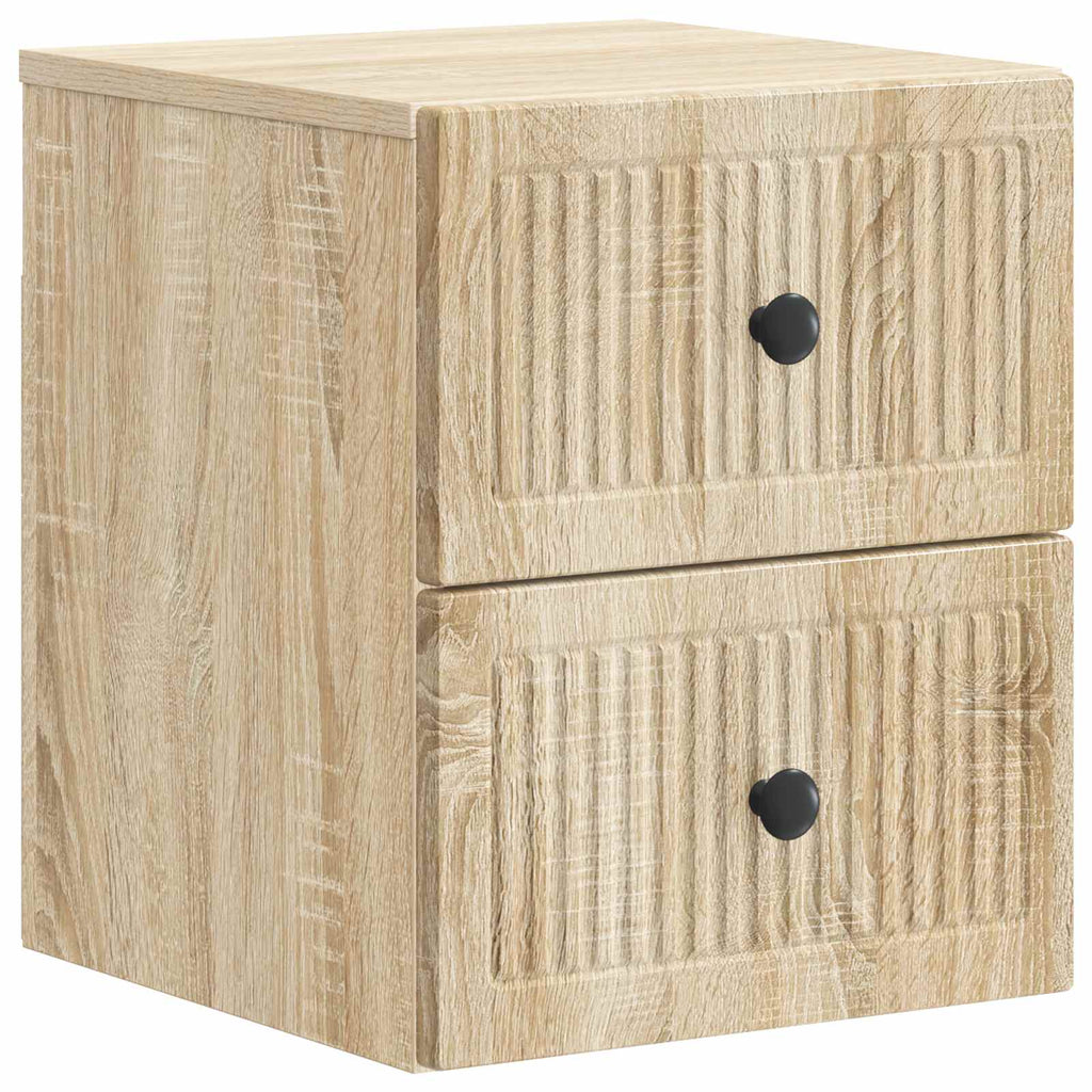Wandmontierter Nachttisch 2 pcs Sonoma-Eiche 33 x 34,5 x 40 cm