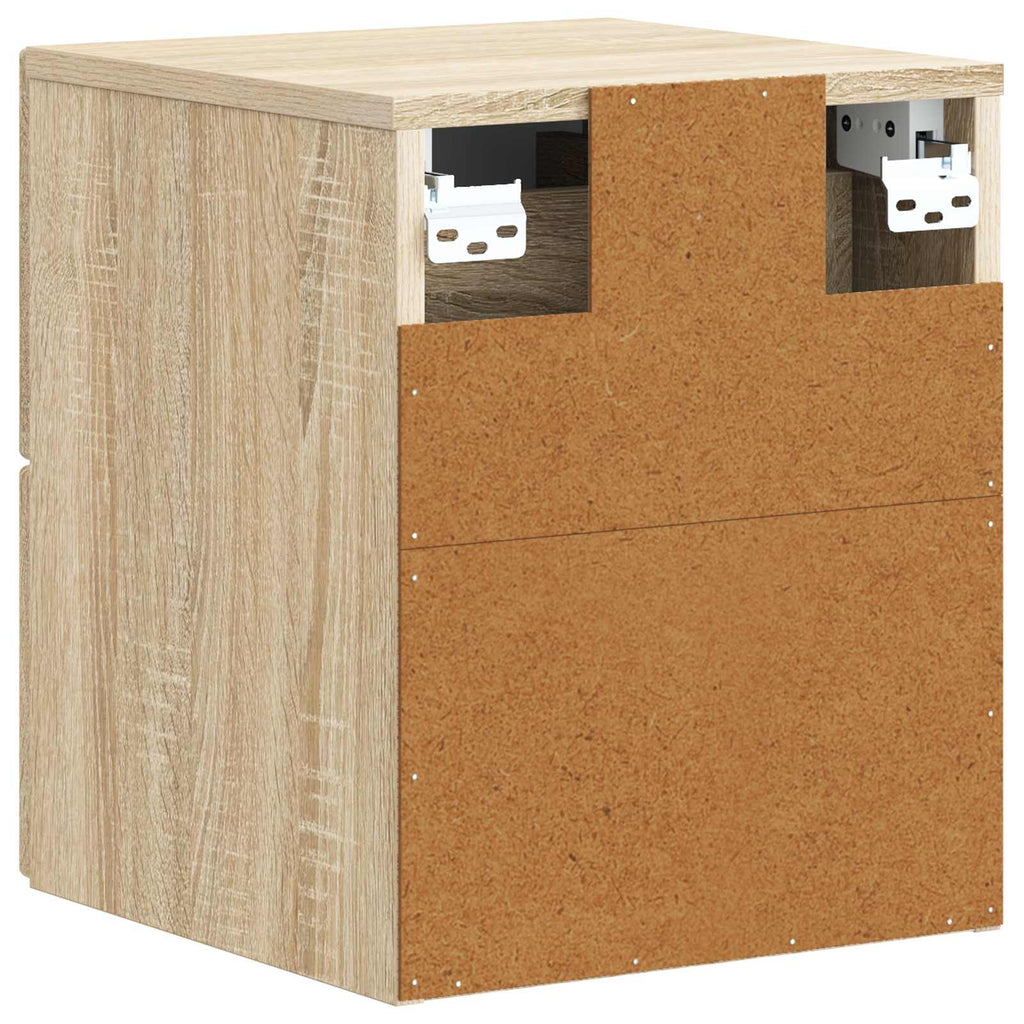 Wandmontierter Nachttisch 2 pcs Sonoma-Eiche 33 x 34,5 x 40 cm