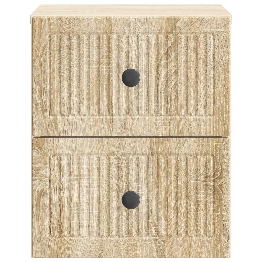 Wandmontierter Nachttisch 2 pcs Sonoma-Eiche 33 x 34,5 x 40 cm