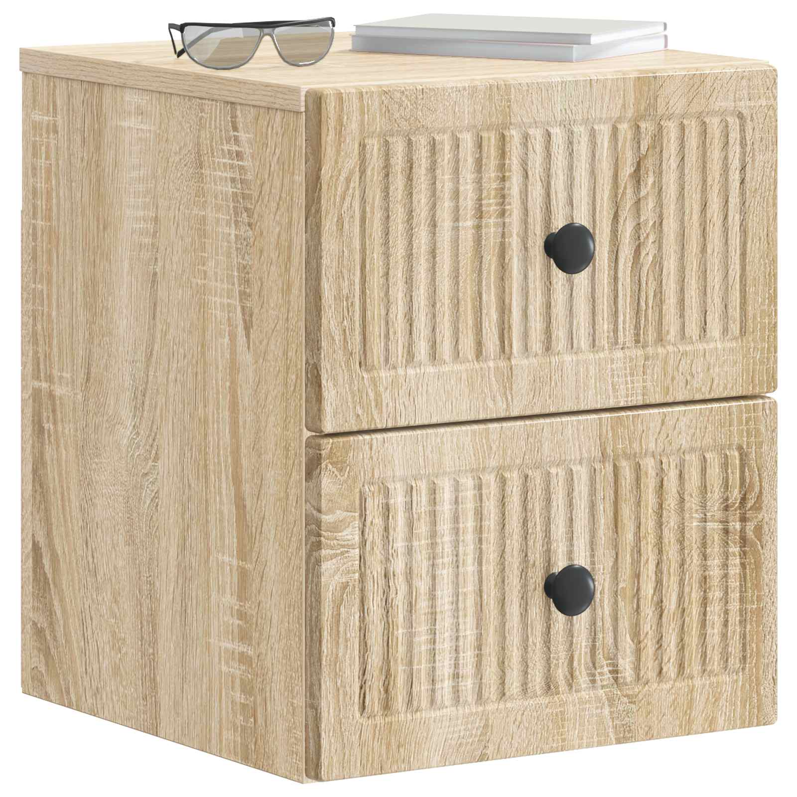 Wandmontierter Nachttisch 2 pcs Sonoma-Eiche 33 x 34,5 x 40 cm