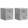 Wandmontierter Nachttisch 2 pcs Betongrau 33 x 34,5 x 40 cm
