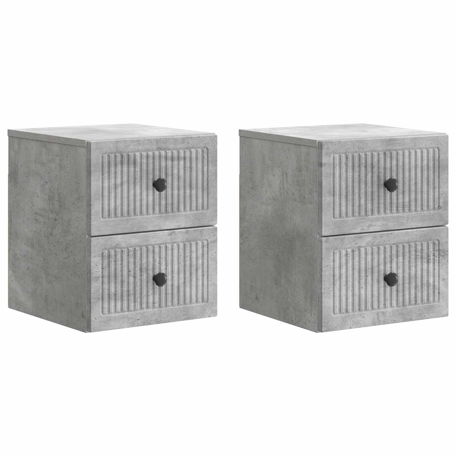 Wandmontierter Nachttisch 2 pcs Betongrau 33 x 34,5 x 40 cm