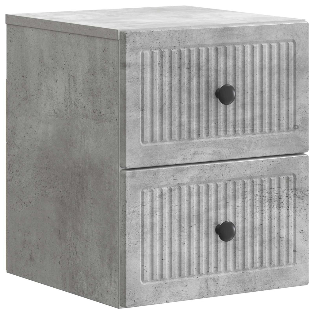 Wandmontierter Nachttisch 2 pcs Betongrau 33 x 34,5 x 40 cm