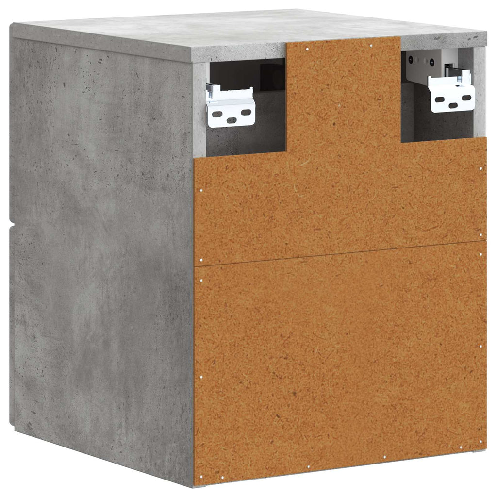 Wandmontierter Nachttisch 2 pcs Betongrau 33 x 34,5 x 40 cm