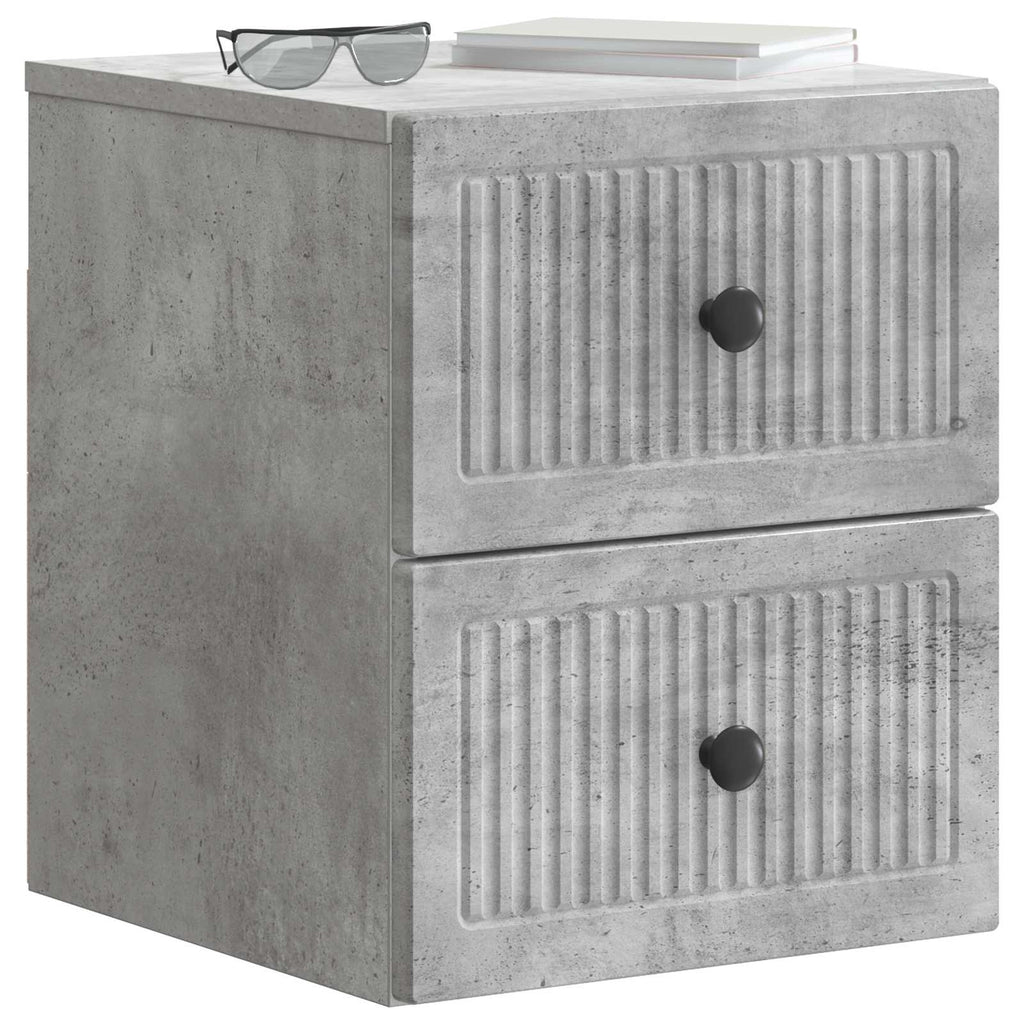 Wandmontierter Nachttisch 2 pcs Betongrau 33 x 34,5 x 40 cm