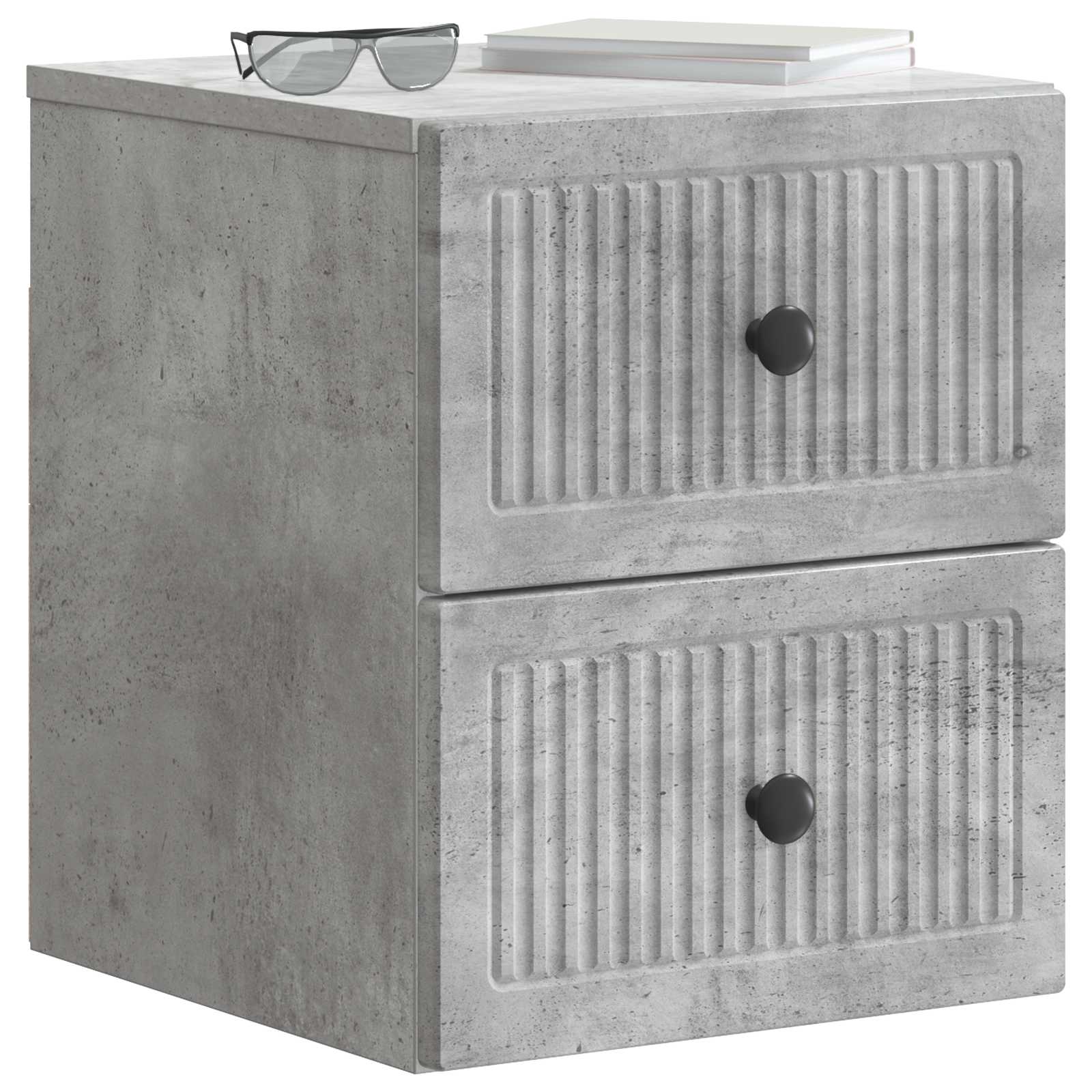 Wandmontierter Nachttisch 2 pcs Betongrau 33 x 34,5 x 40 cm
