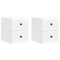Wandmontierter Nachttisch 2 pcs Hochglanz Weiß Holzwerkstoff