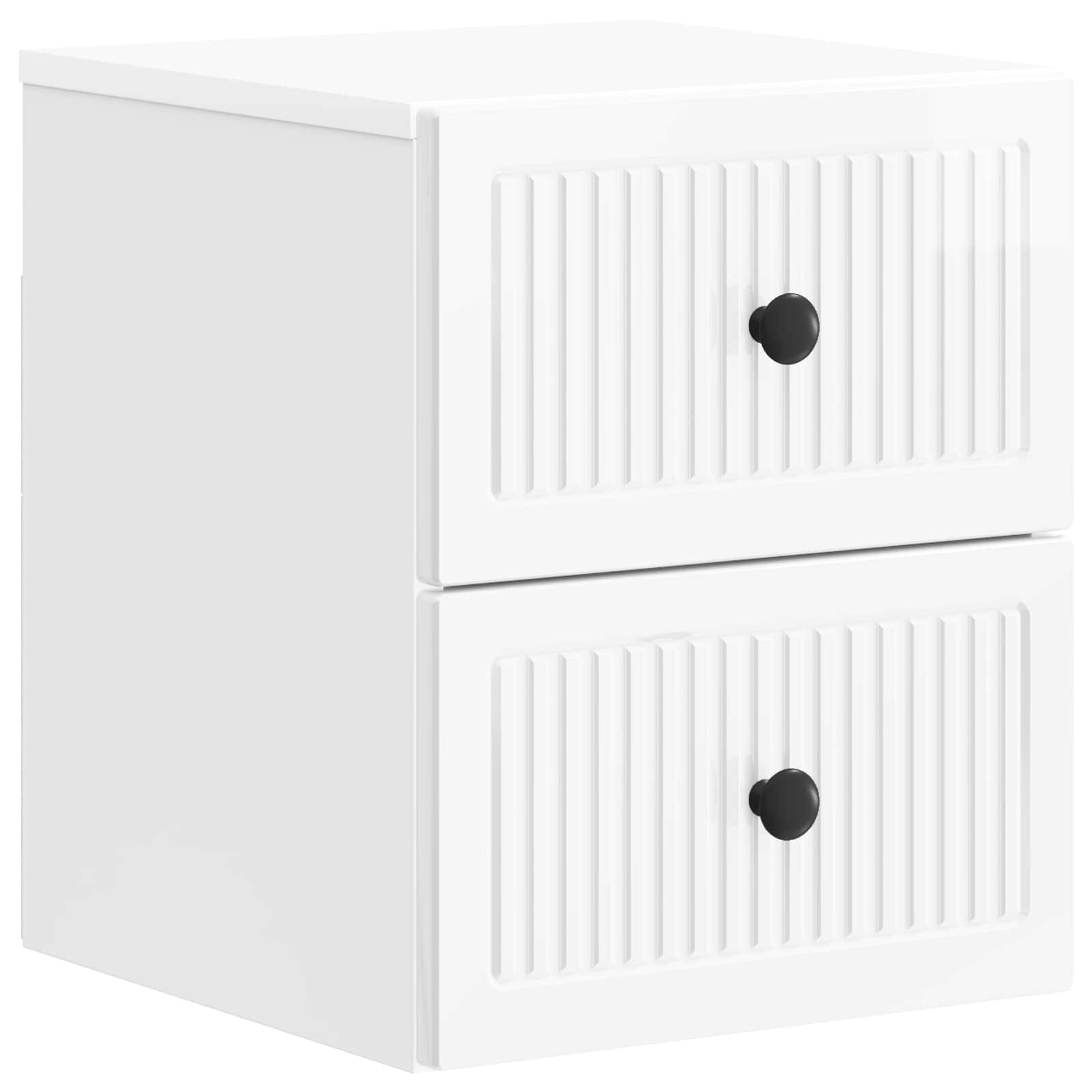Wandmontierter Nachttisch 2 pcs Hochglanz Weiß Holzwerkstoff