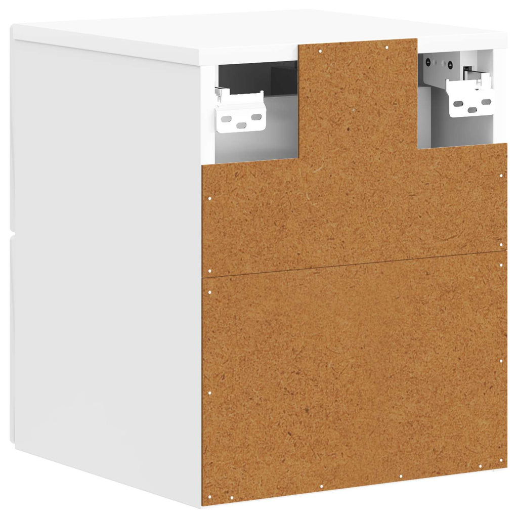 Wandmontierter Nachttisch 2 pcs Hochglanz Weiß Holzwerkstoff