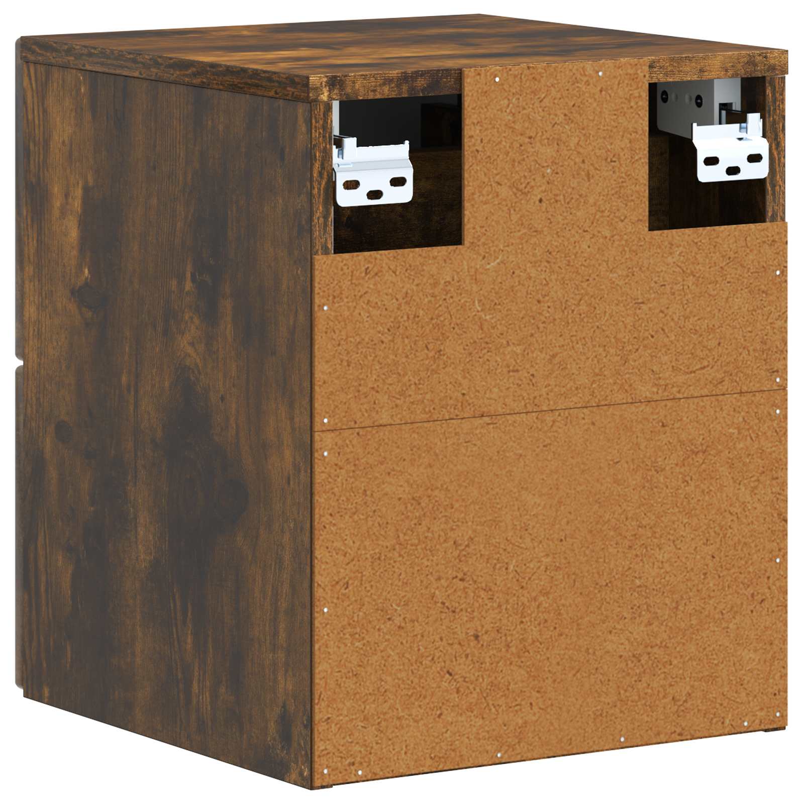 Wandmontierter Nachttisch 2 pcs Geräucherte Eiche Holzwerkstoff
