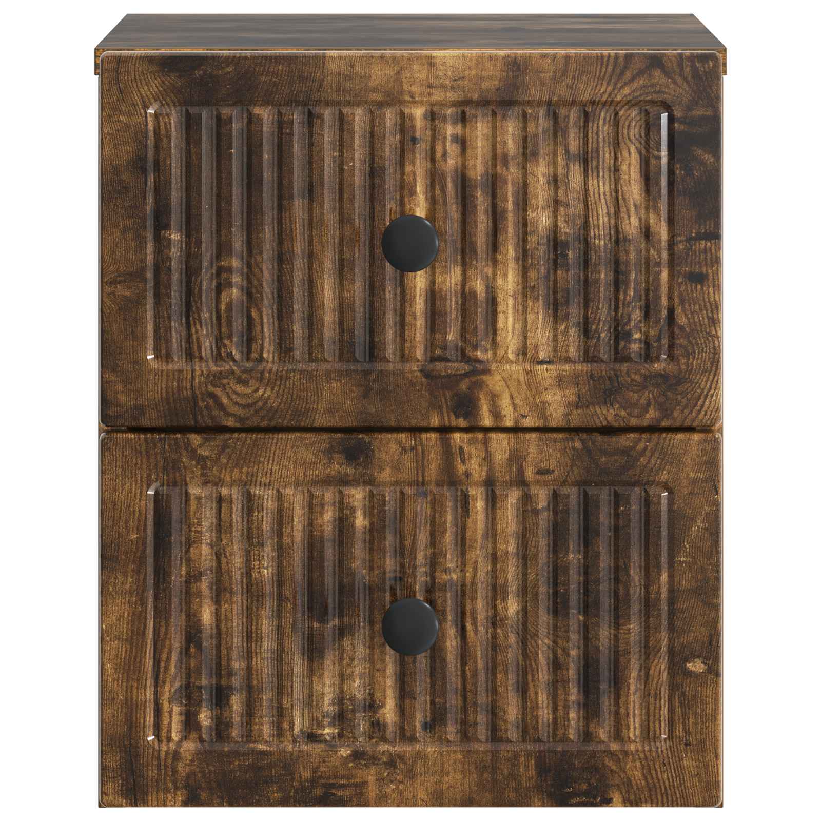Wandmontierter Nachttisch 2 pcs Geräucherte Eiche Holzwerkstoff