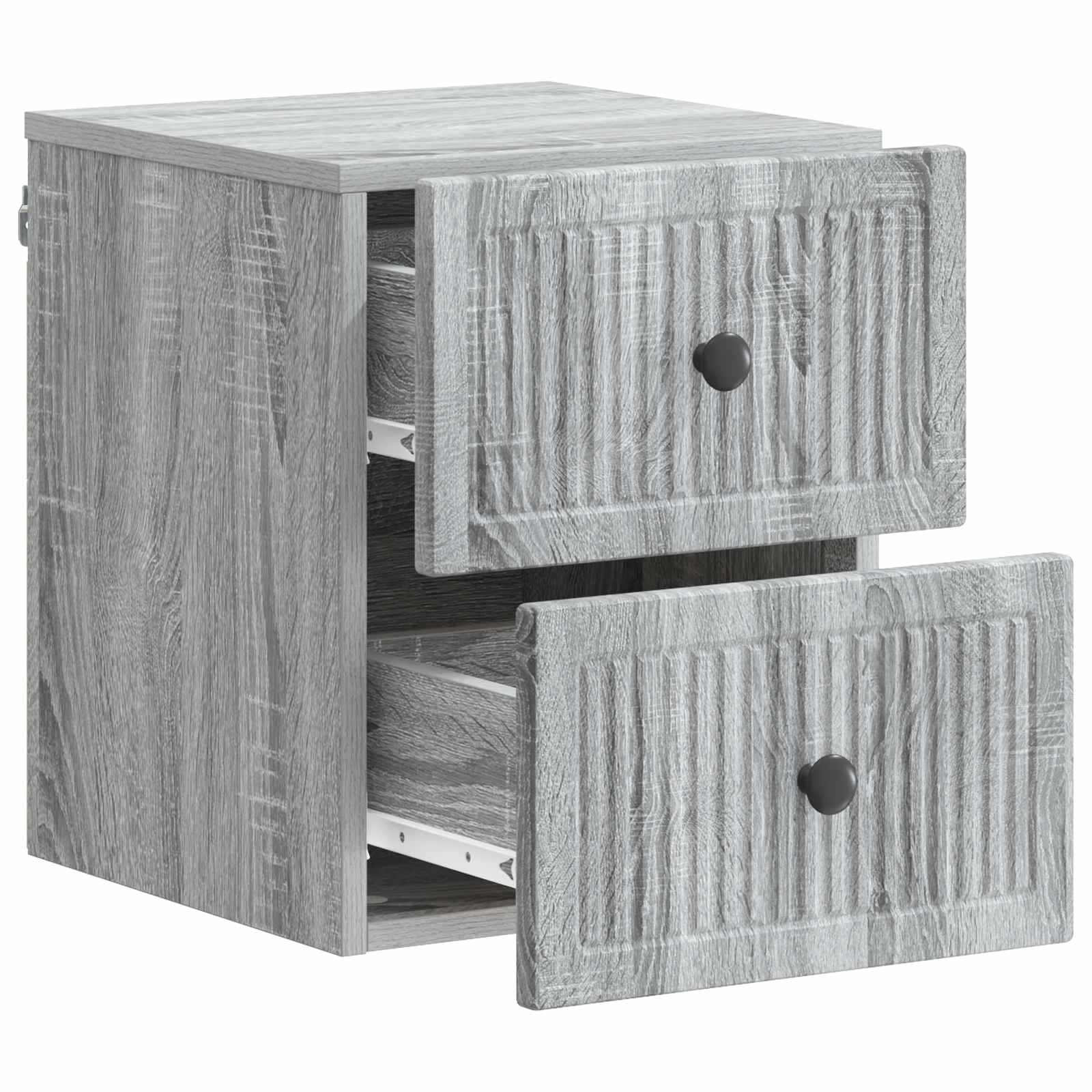 Wandmontierter Nachttisch Graues Sonoma 33 x 34,5 x 40 cm