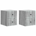 Wandmontierter Nachttisch 2 pcs Graues Sonoma 33 x 34,5 x 40 cm