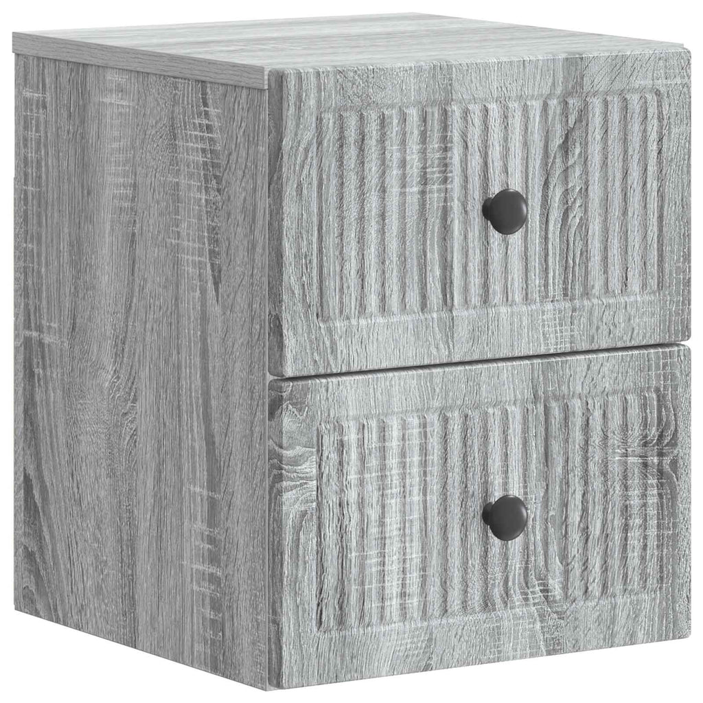 Wandmontierter Nachttisch 2 pcs Graues Sonoma 33 x 34,5 x 40 cm