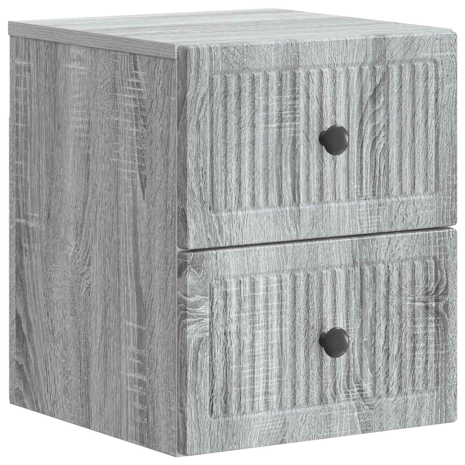 Wandmontierter Nachttisch 2 pcs Graues Sonoma 33 x 34,5 x 40 cm