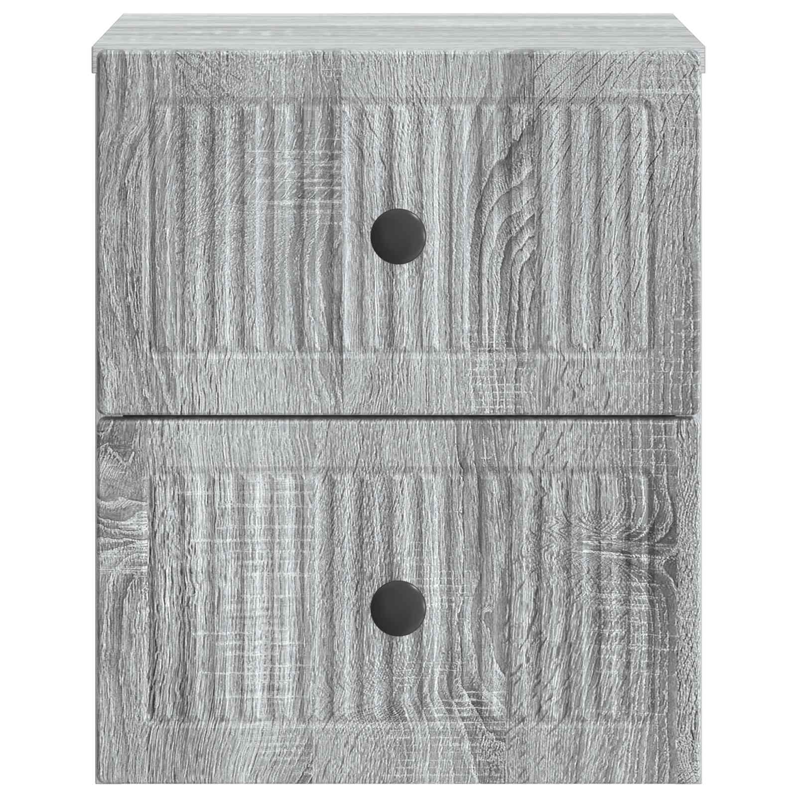 Wandmontierter Nachttisch 2 pcs Graues Sonoma 33 x 34,5 x 40 cm
