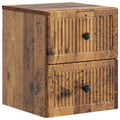 Wandmontierter Nachttisch Altholz 33 x 34,5 x 40 cm
