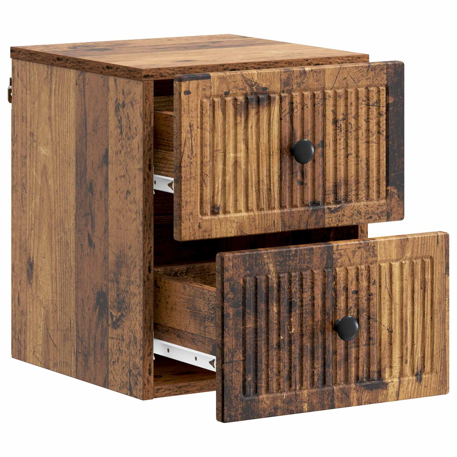 Wandmontierter Nachttisch Altholz 33 x 34,5 x 40 cm