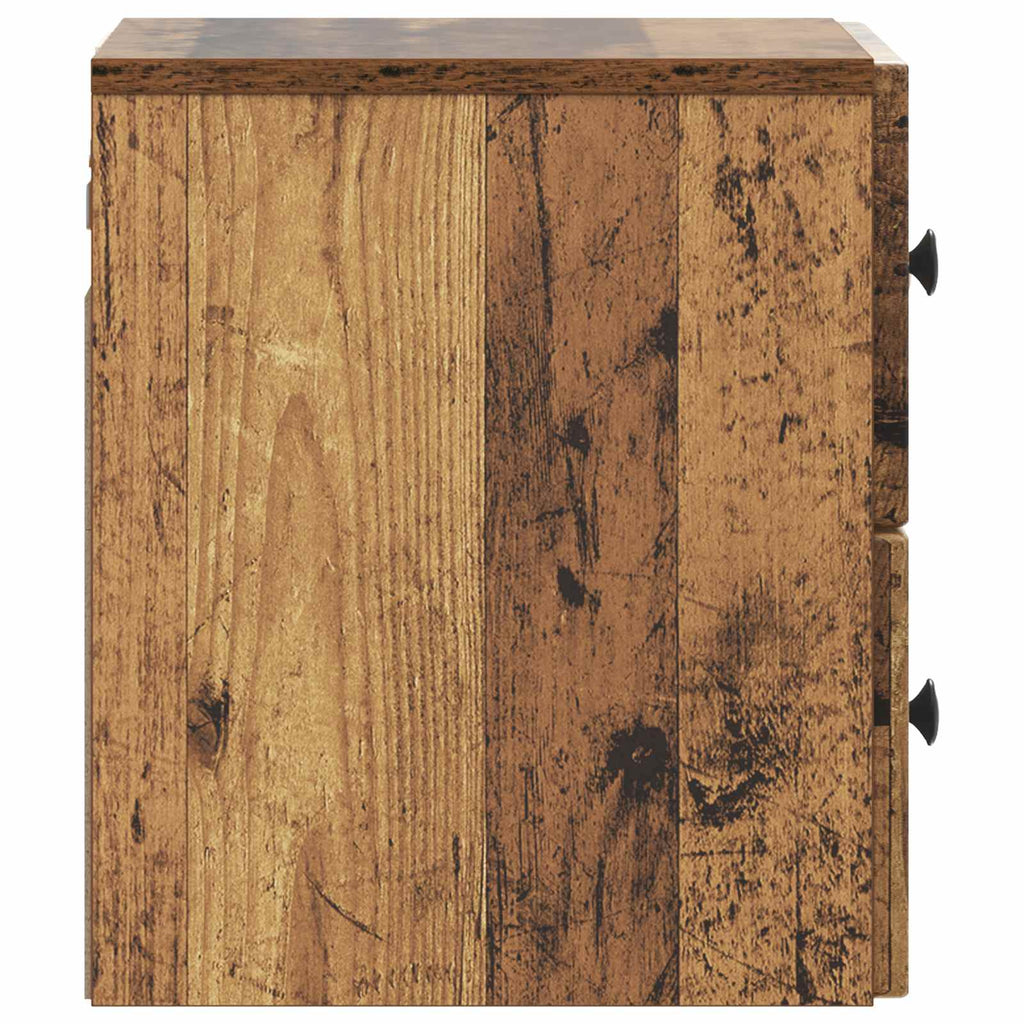 Wandmontierter Nachttisch Altholz 33 x 34,5 x 40 cm