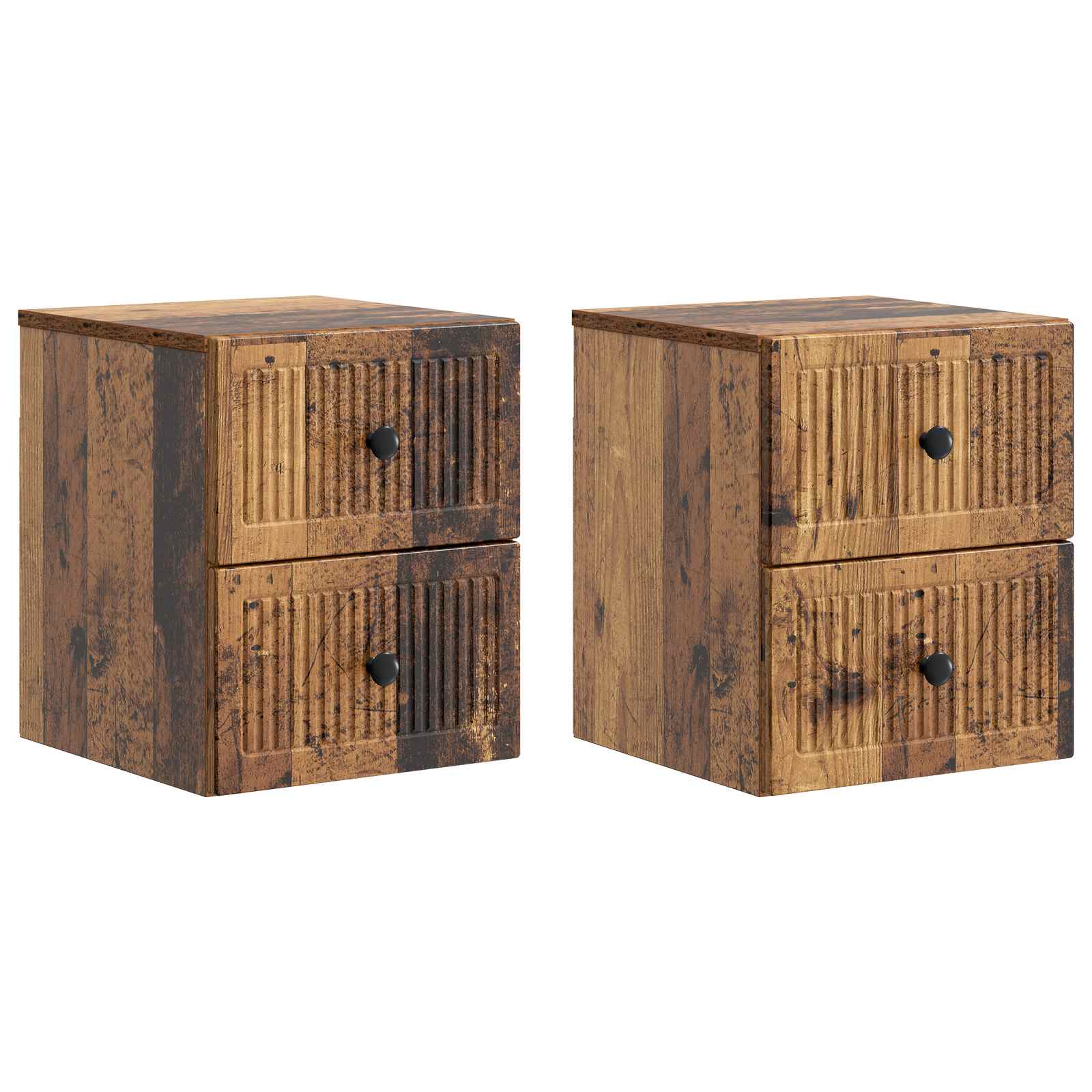 Wandmontierter Nachttisch 2 pcs Altholz 33 x 34,5 x 40 cm