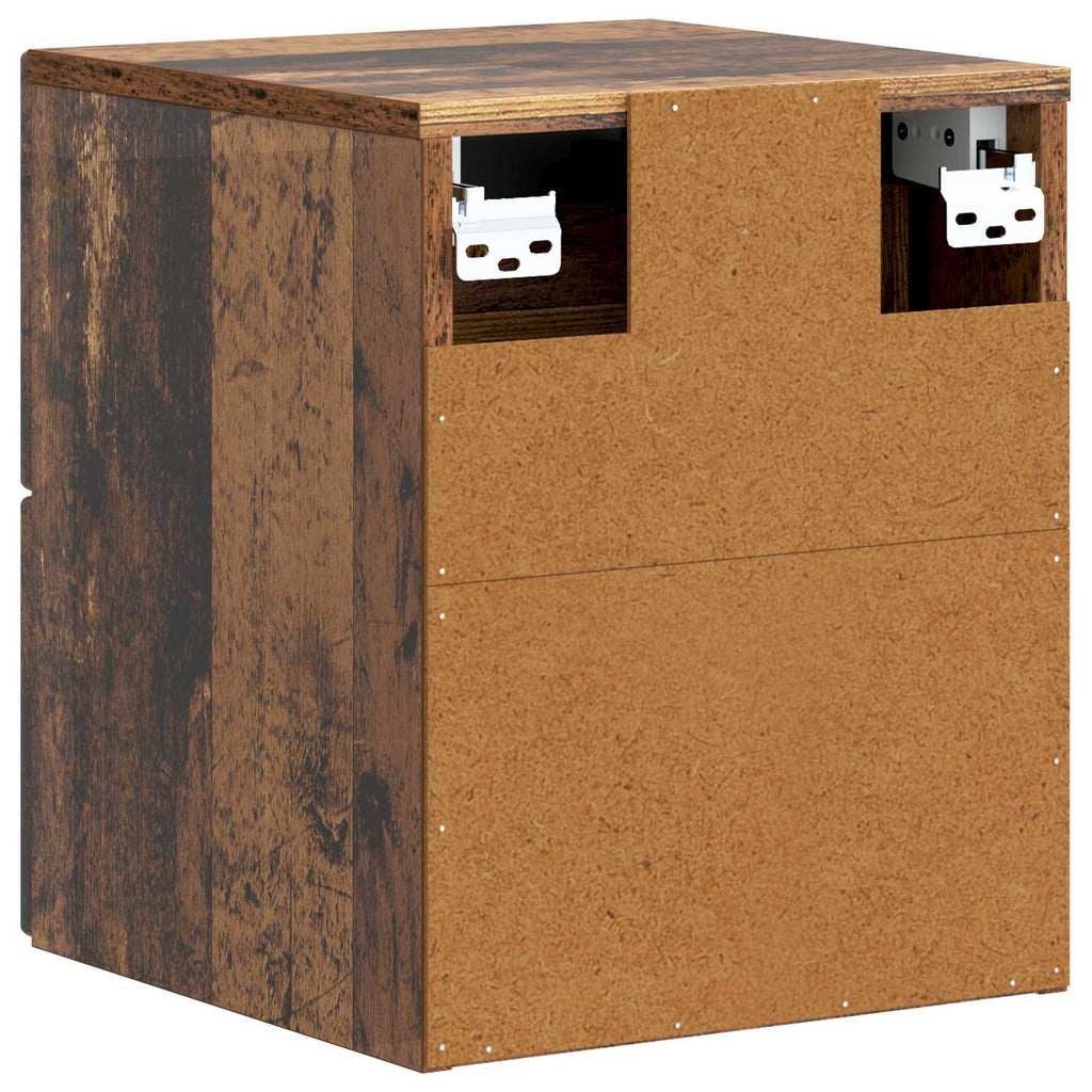 Wandmontierter Nachttisch 2 pcs Altholz 33 x 34,5 x 40 cm