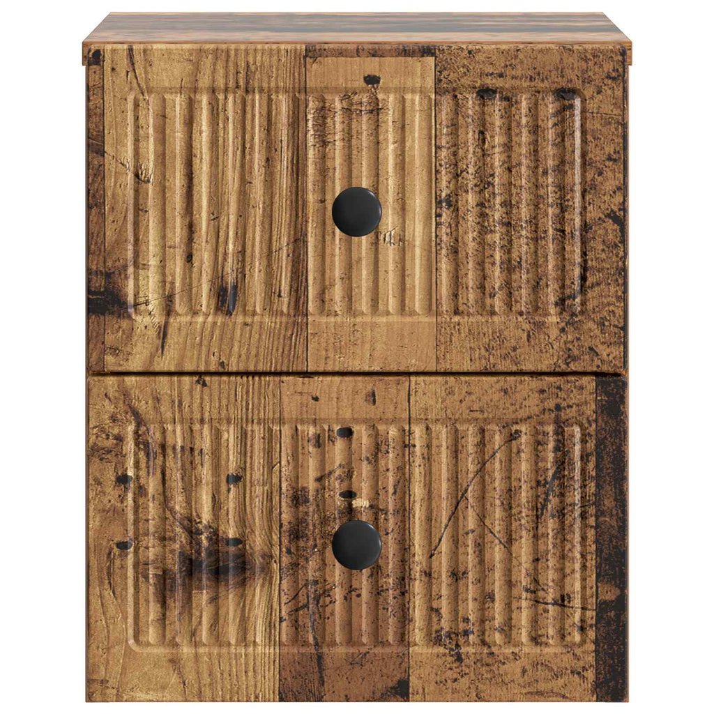 Wandmontierter Nachttisch 2 pcs Altholz 33 x 34,5 x 40 cm