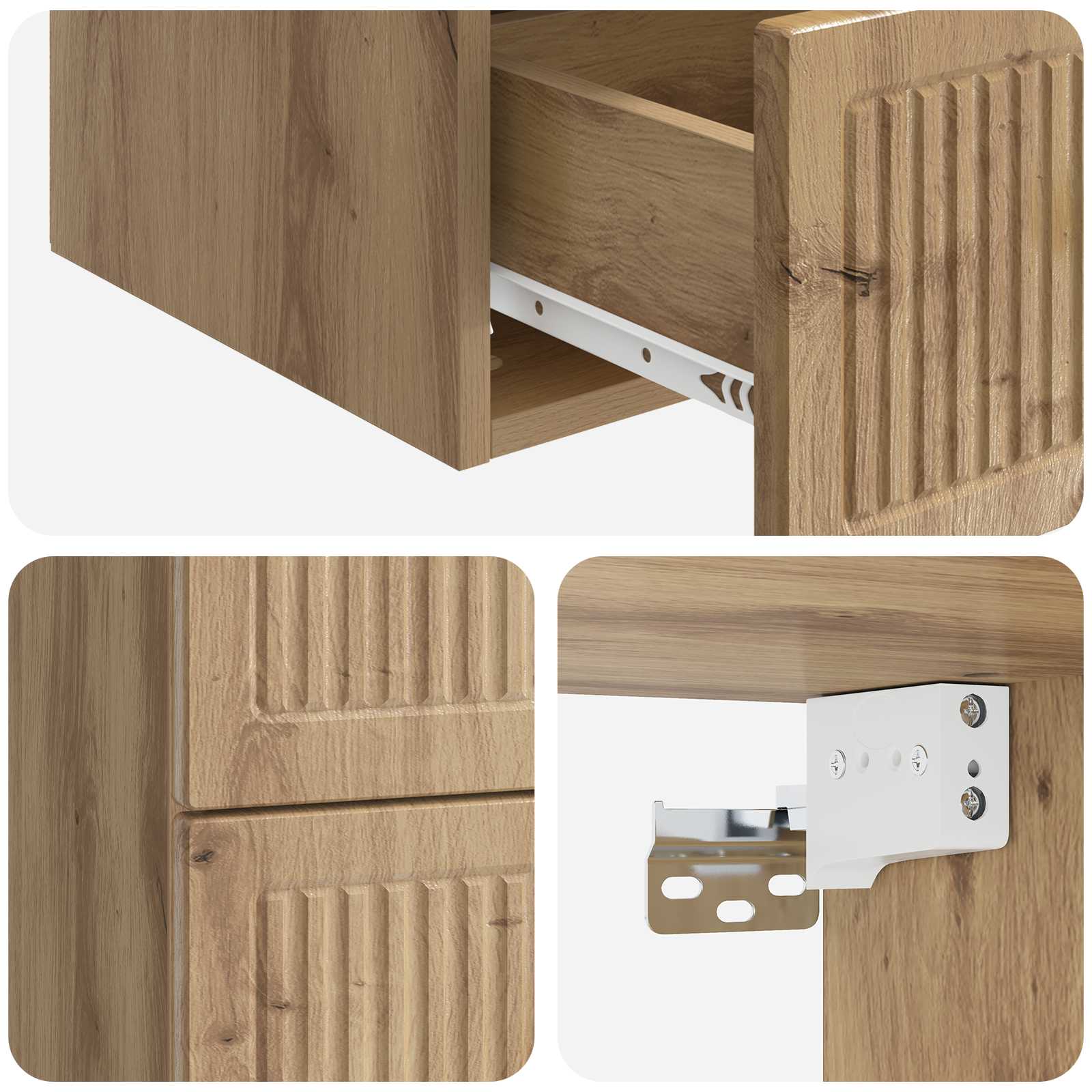 Wandmontierter Nachttisch 2 pcs Artisan-Eiche 33 x 34,5 x 40 cm