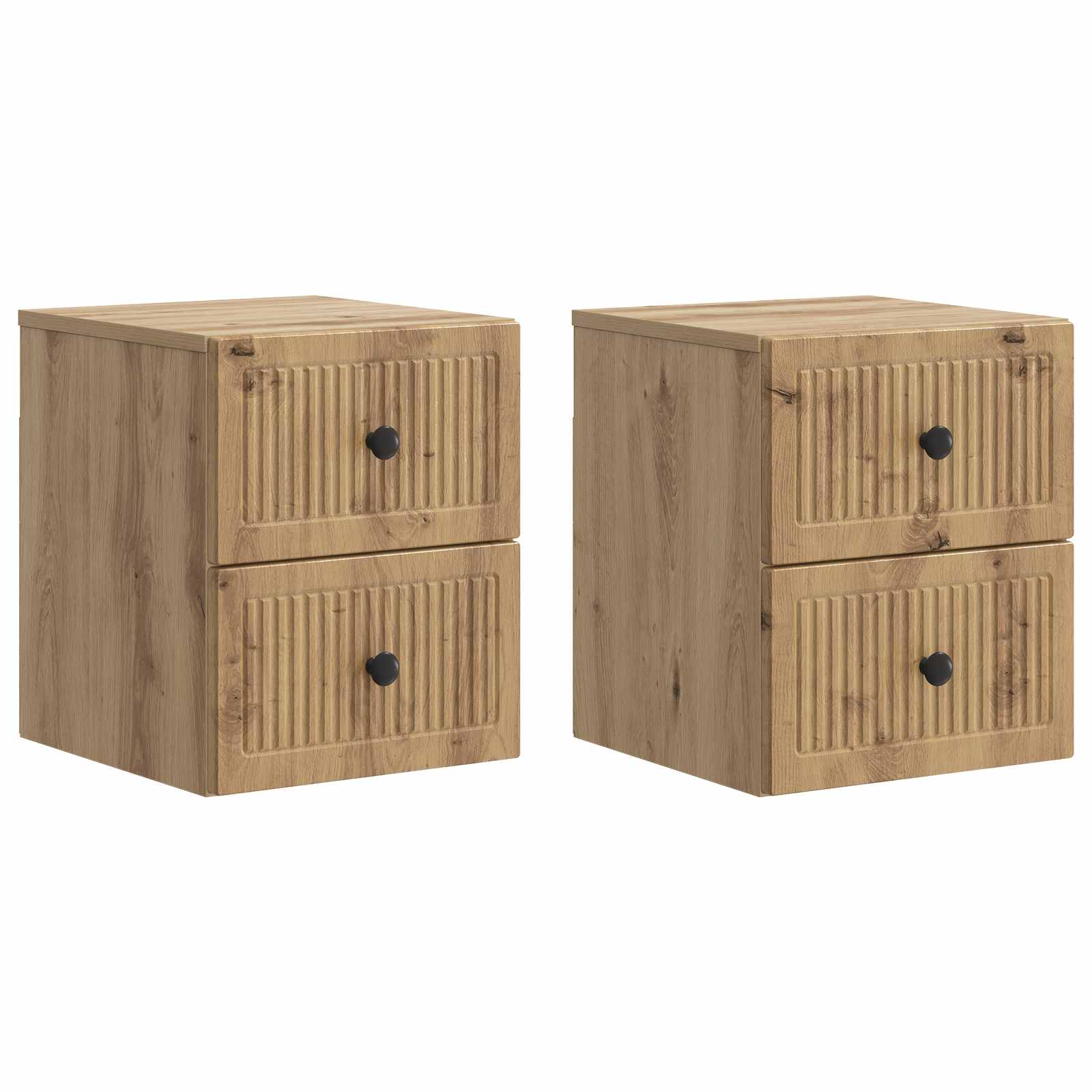Wandmontierter Nachttisch 2 pcs Artisan-Eiche 33 x 34,5 x 40 cm
