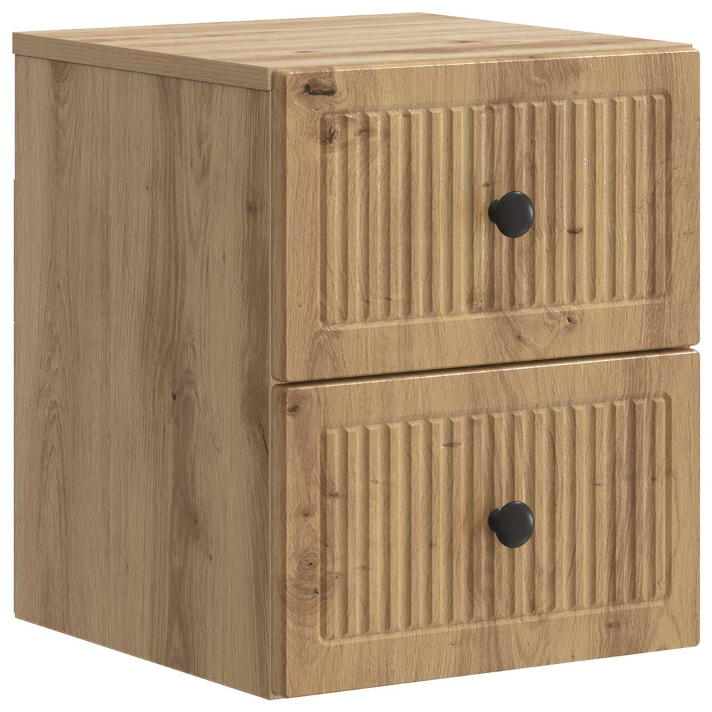 Wandmontierter Nachttisch 2 pcs Artisan-Eiche 33 x 34,5 x 40 cm