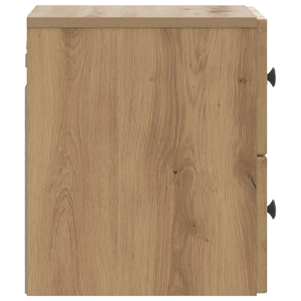 Wandmontierter Nachttisch 2 pcs Artisan-Eiche 33 x 34,5 x 40 cm