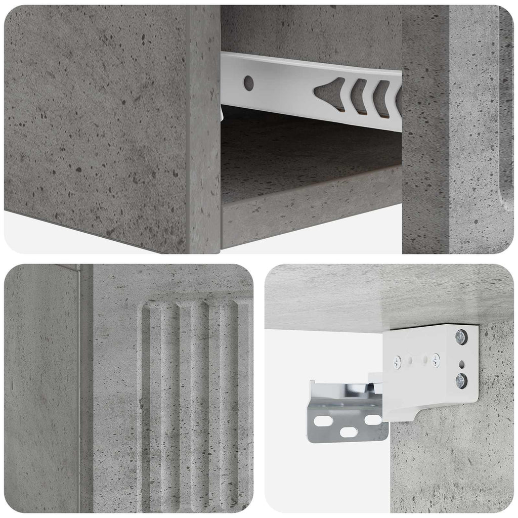 Wandmontierter Beistelltisch Betongrau 59 x 34,5 x 17 cm