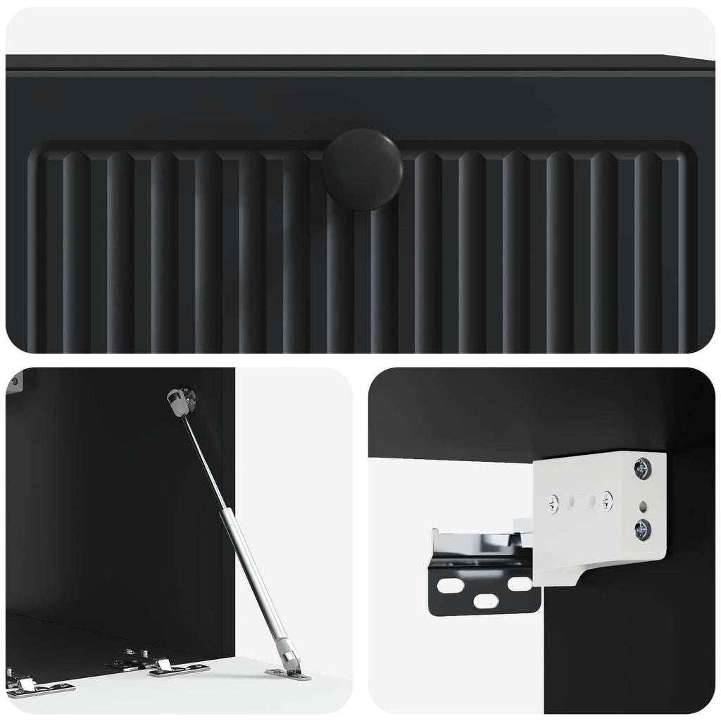 Wandmontierter TV-Schrank Schwarz 59,5 x 41 x 30 cm