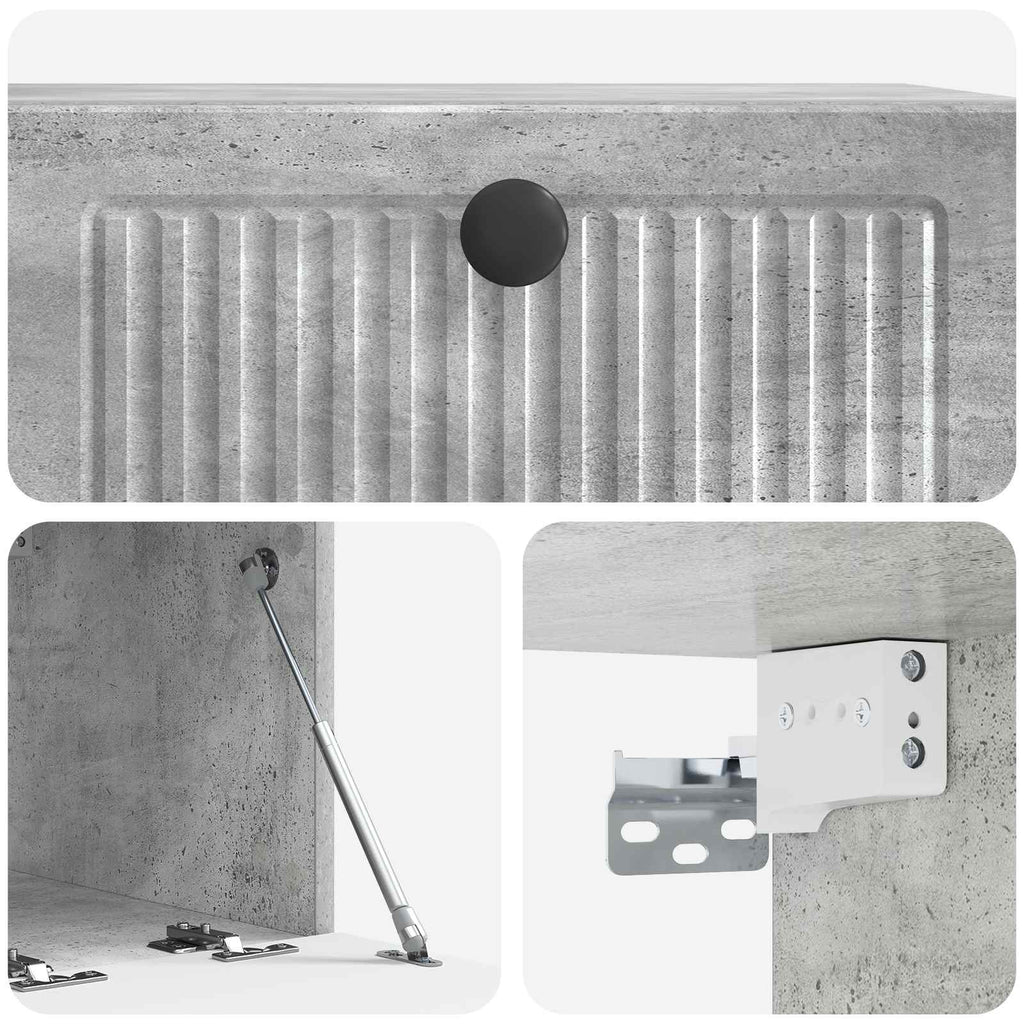 Wandmontierter TV-Schrank Betongrau 59,5 x 41 x 30 cm